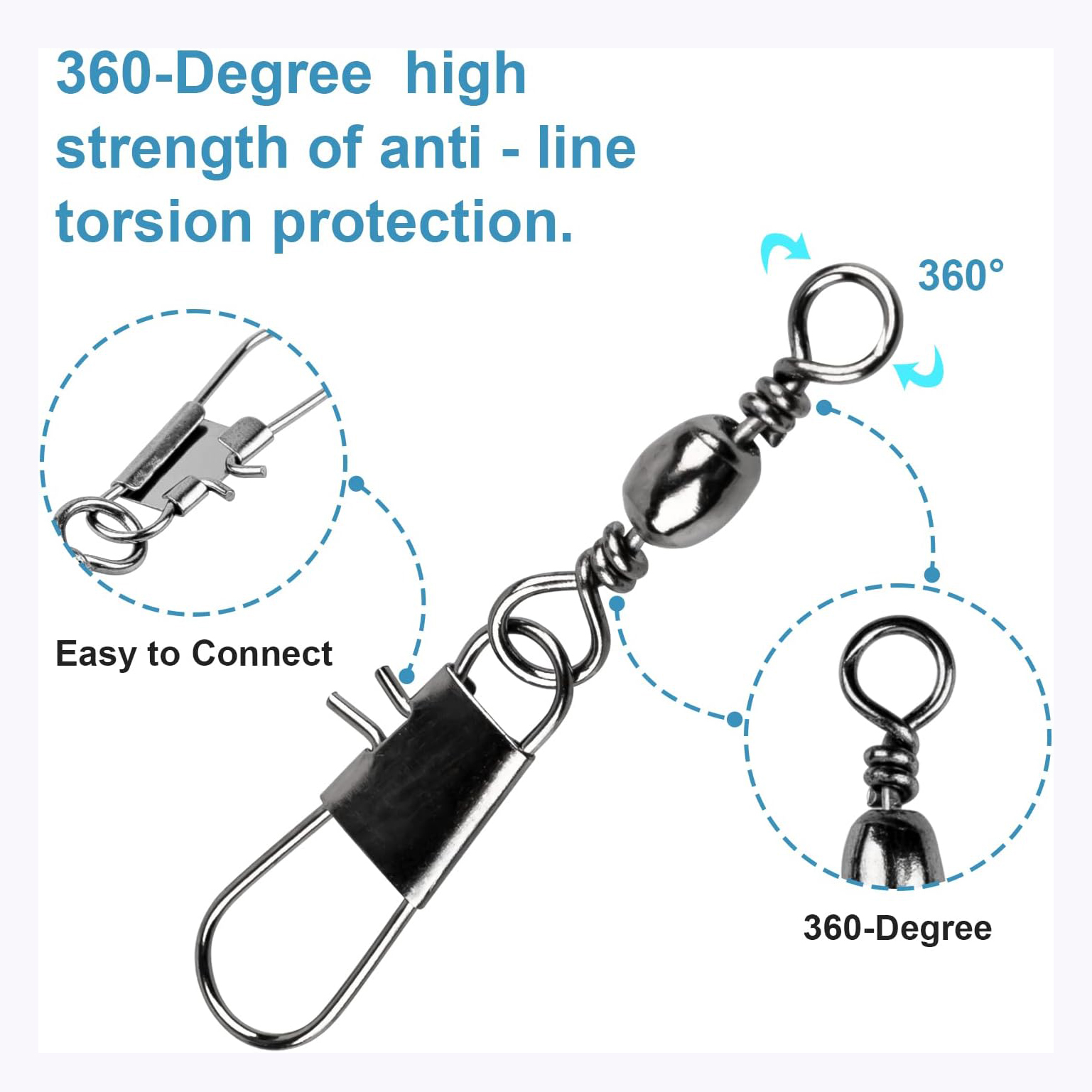 100Pcs/Lot 4#6#8#10#12# Swivel - Fishing Equipment Tackle บทวิจารณ์และราคา